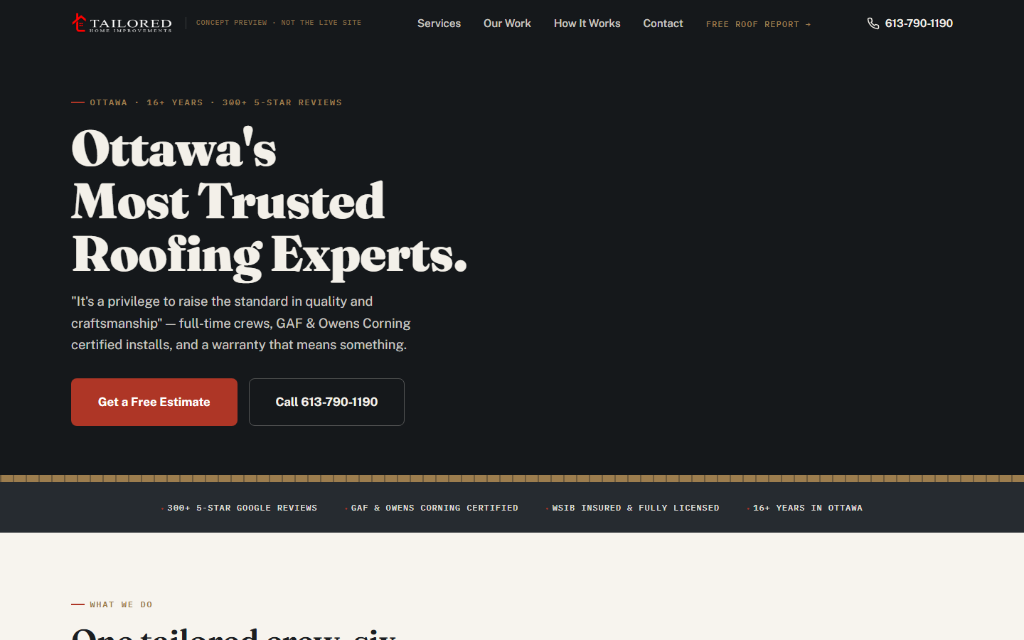 New homepage concept